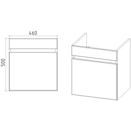 Viant Tumba "Malta" 1 box, suspended, 380x460x500 mm, with a COMO 50 shell-3