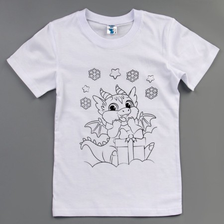 Set for creativity "T -shirt - coloring. Dragon with a gift »Size: 122-128 cm-5
