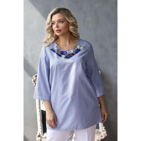 Female blouse, size 52, blue color-2