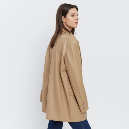 Women's jacket (eco-leather) minku: eco leather, beige color, size 42-44-6
