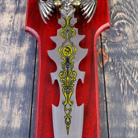 Souvenir sword on a tablet, color application on the blade, 52 cm-4