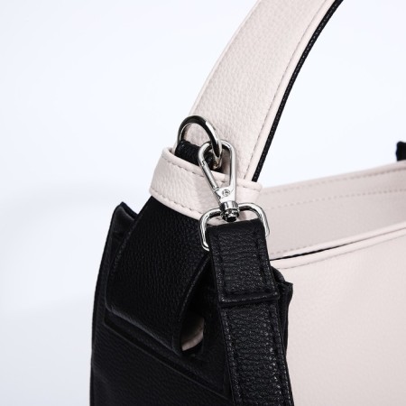 TEXTURA bag on the zipper, small size, beige color-3