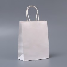 White package without print, round handle, 15 x 21 x 8 cm, 120 g