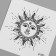 Tattoo on the body Black "Esoteric. The Sun" 6x6 cm