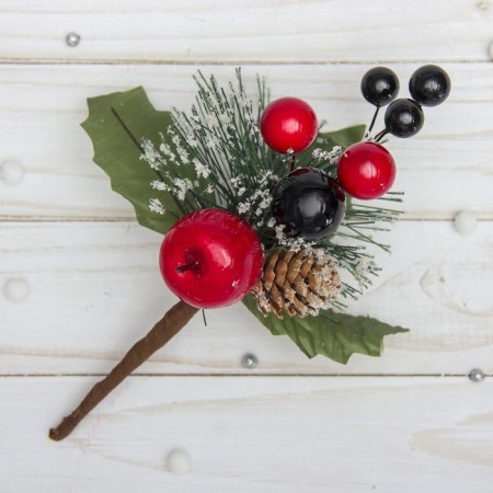 Decor "Winter Dreams" berries and bumps, 20 cm-1