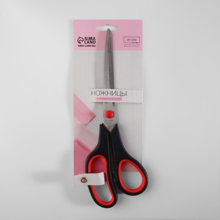 Scissors are universal, mowed blade, 9.5 ", 23.5 cm, black/red color-3
