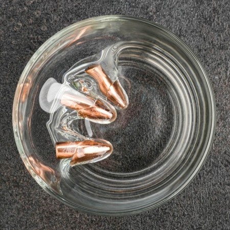The glass "impenetrable. February 23", for whiskey, with a bullet, 250 ml-3