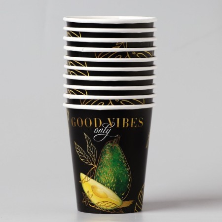 A set of paper utensils disposable avocado ”, 6 plates, 6 glasses, 1 garland-3
