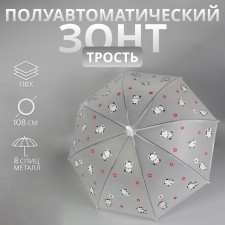 Umbrella - semi -automatic “cows” cane, 8 spokes, r = 45/54 cm, d = 108 cm, the color is transparent/white