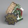 Christmas tree toy "hut with a snowman", from batteries, a glow of warm white