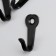 Metal hook "heart" black 4x1.6x0.8 cm