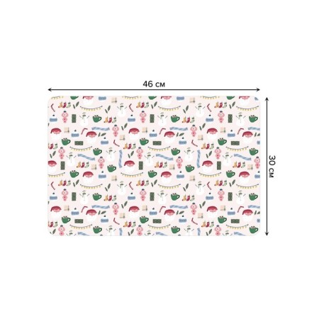 A set of napkins for setting the table "The mood of the holiday", rectangular, rounded edges, size 30x46 cm, 4 pcs-2
