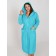 Women's robe with a hood, size 70, turquoise color
