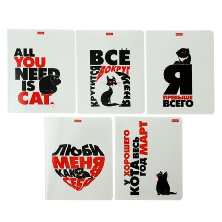 Notebook of 48 sheets in the cage "All you need is a cat", covered cardboard, mix