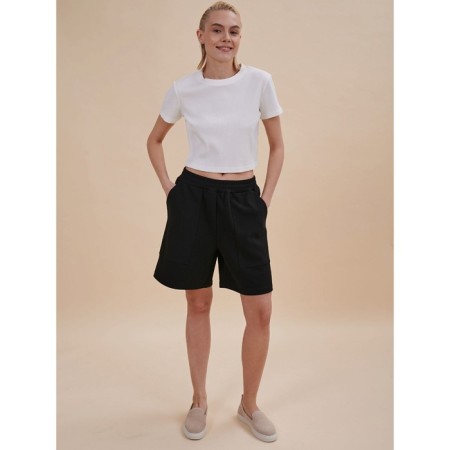 Women's shorts, size l, black color-5