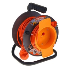 An extension cord on the coil Universal U10-028, 1x30 m, a remote socket, PVS 2x0.75 mm2