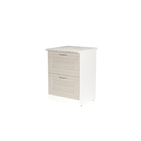 Cabinet floor lira 600x600x850 with 2 drawers white/quado shimo light/malag