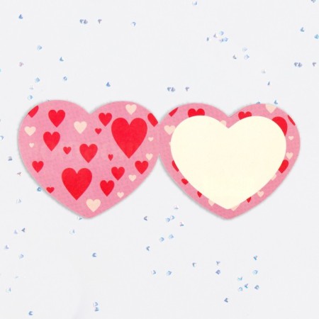 Valentine's postcard double "I love!" Raspberry hearts-2