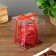 Climber Plastic, glass for 1 candle "droplets" red 7x6x6 cm