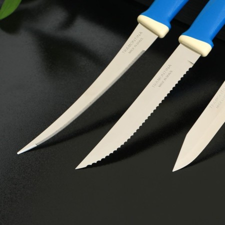 Set of kitchen knives Tramontina Felice, 3 pcs, blue color-1