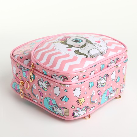 Children's backpack on the zipper "chosen", the color is pink-4