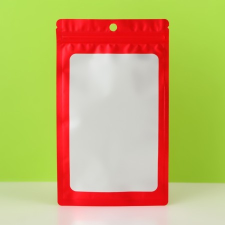 SIP-LOK package with a window, with euroslot, red, 12 x 18 cm-2