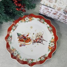 A set of 6 plates Lenardi, 27 cm, New Year's print