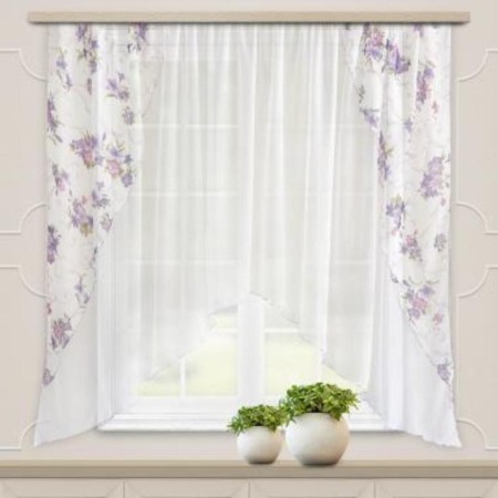 A set of curtains for the kitchen Witerra Ophelia 300x160cm, Lilac, PE100%