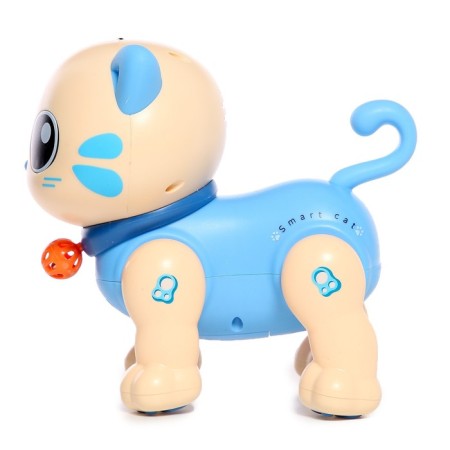 Robot Cat "Poltovod" Zhorya, on the control panel, interactive: sensory, sound, light, on batteries, in Russian, blue-2