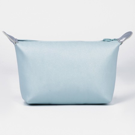 Cosmetic bag with a zipper, with a lining, blue color-1