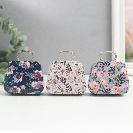 Casket Metal handbag "Flower" mix 5.5x7x3 cm