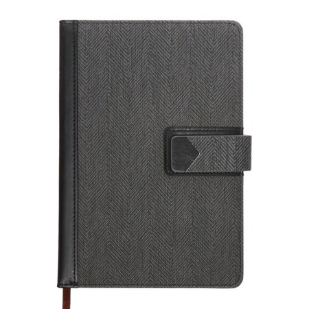 Organizer, A5, 128 sheets, a cage, the cover of the leatherette, with a knife, "patterns", gray
