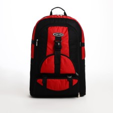 Tourist backpack on lightning, 5 outer pockets, black/red color