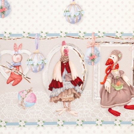 Apron Ethel "Easter tildes" 60x70 cm, 100% cotton, sarzha 190 g/m2-2
