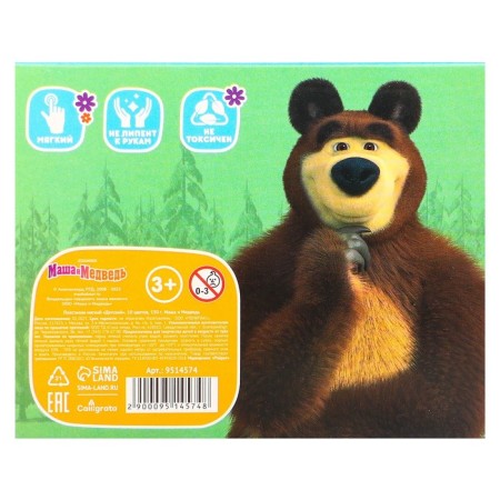 Plasticine 10 -cv 150g Masha and Bear-5