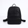 Women's backpack made of artificial leather with lightning, 2 pockets, black color