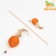 Testing "Sisalem Ball" with feathers and a bell, on a wooden handle, 40 cm, orange ball