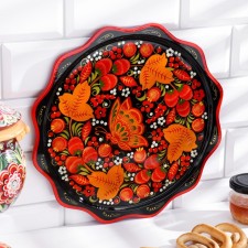 Pancake plate, Khokhloma D-30