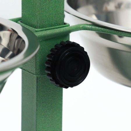 Stand with bowls, 2 x 500 ml, height 30 cm, collapsible, green-3