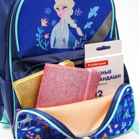 School backpack with an ergonomic back, 37x26x15 cm, cold heart-8