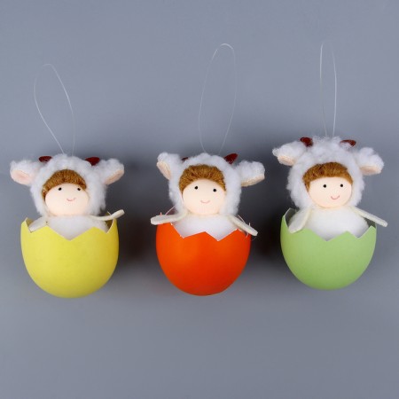 Soft toy "Easter doll" on the suspension, 8 cm, color mix-4