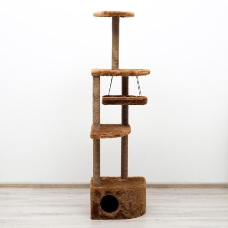 Complex for cats with a claw, corner, 48 x 48 x 171 cm, brown-2