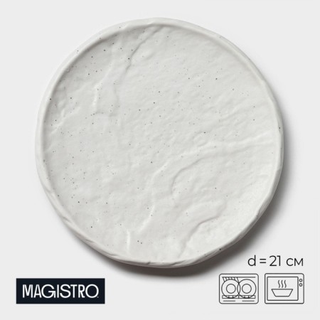 Porcelain dish for feeding Magistro Slate, D = 21 cm, white color