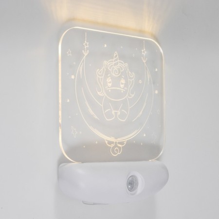 Nightnight "Unicorn" LED 3W USB AKB White 12x14.5 cm Risalux-3