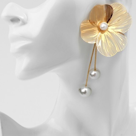 Earrings with pearls "bead" Katalya, color gold-4