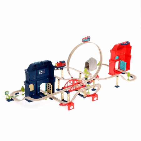 Railway "City" in a suitcase, works from batteries-11