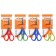 Office scissors 15 cm, plastic handles with rubber inserts, mix