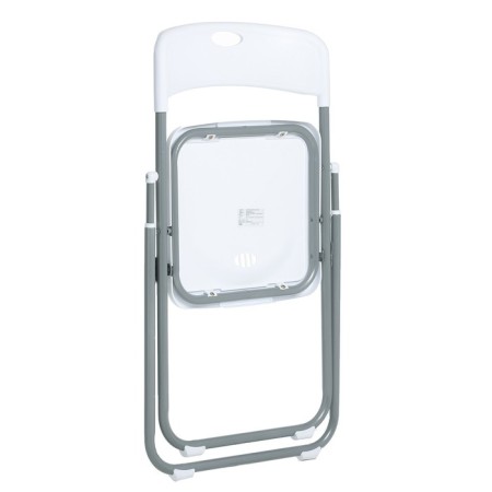 Folding chair on a metal frame, white-3