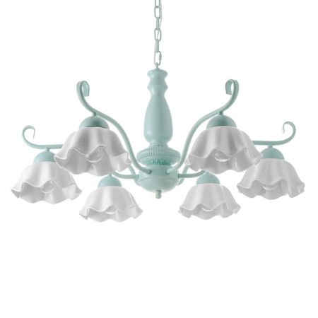 Luracia chandelier 6he27 40W green-white 77x77x37-72 cm Bayerlux-1
