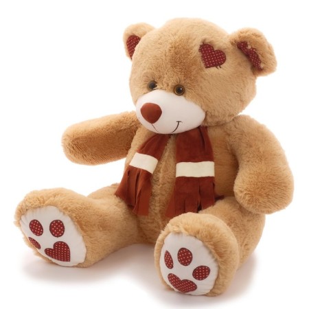 Soft toy "Bear Tony with a scarf" Coffee, 90 cm-1